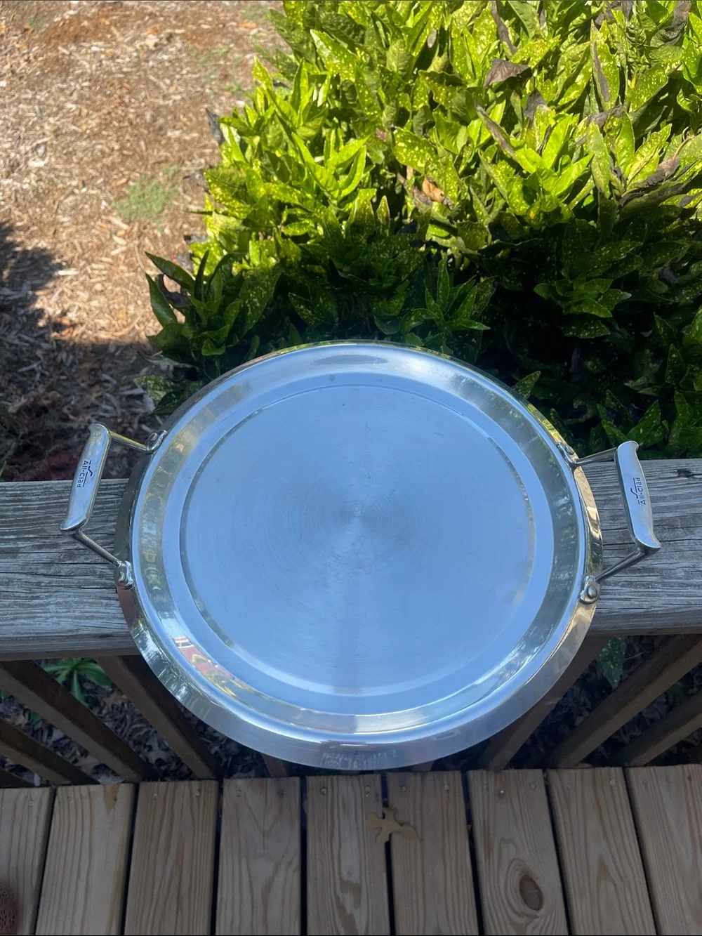 All-Clad Stainless Steel Round Serving Tray with Handles